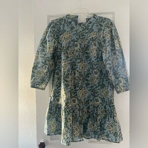 THML Floral Blue and Green Dress gorgeous size small nwt boho style lightweight